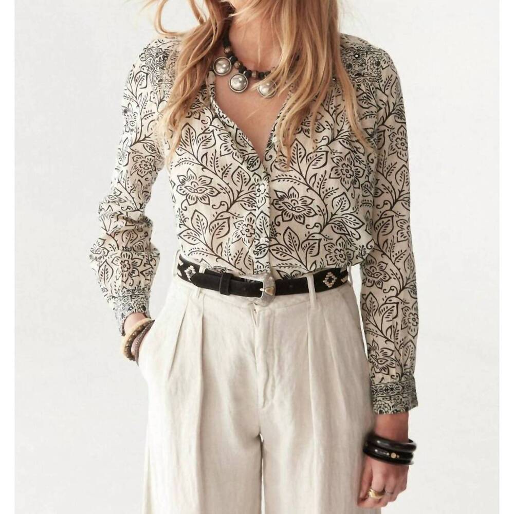 NEW MAISON HOTEL dylan long sleeve blouse in white lies